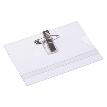 Porte Badge Avec Pince RigideTransparent