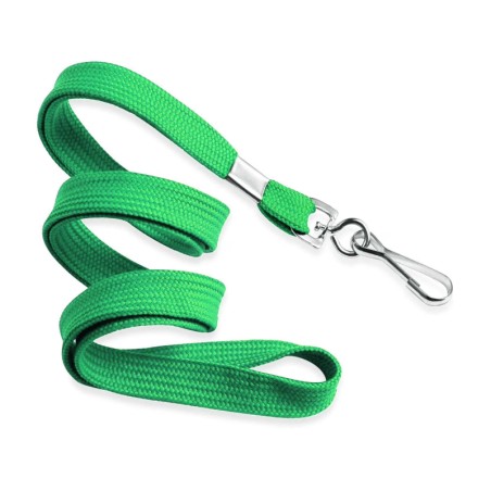 Cordon Pour Badge 10 mm Avec Mousqueton Vert