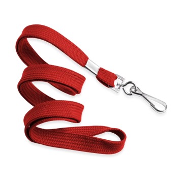 Cordon Pour Badge 10 mm Avec Mousqueton Rouge