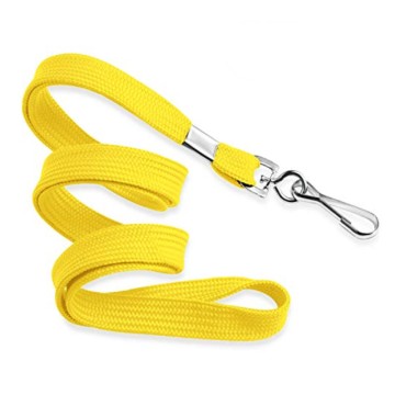Cordon Pour Badge 10 mm Avec Mousqueton Jaune