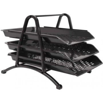 Corbeille à courrier Métallique 3 étages - Noir
