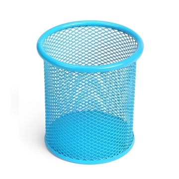 Pot à Stylo Rond Maille 802 Métal Bleu Ciel