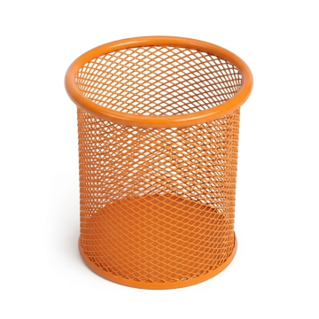 Pot à Stylo Rond Maille 802 Métal Orangé