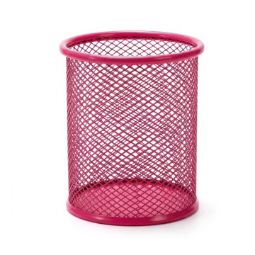 Pot à Stylo Rond Maille 802 Métal Rose