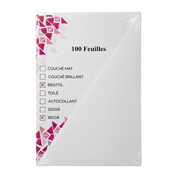 Rame Page de Garde Bristol A4 g/m² 100 Feuilles Blanc