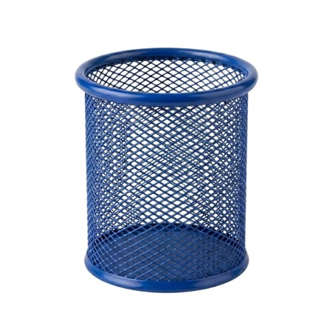 Pot à Stylo Rond Maille 802 Métal Bleu