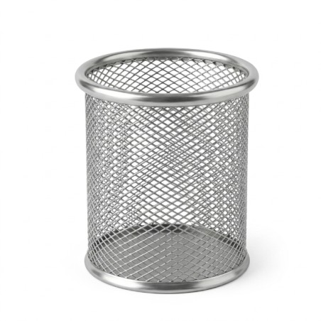 Pot à Stylo Rond Maille 802 Métal SILVER