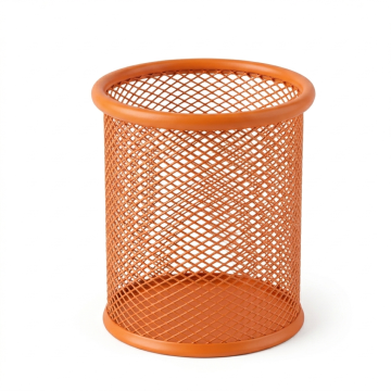 Pot à Stylo Rond Maille 802 Métal Orangé