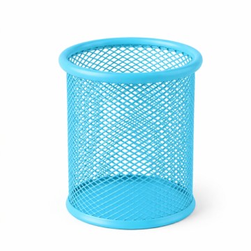 Pot à Stylo Rond Maille 802 Métal Bleu Ciel