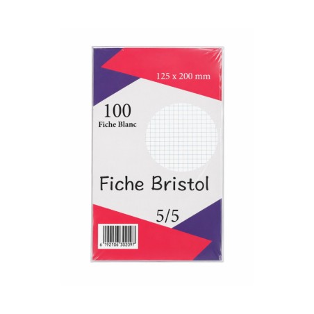 Fiche Bristol A5 100 Fiche Blanc