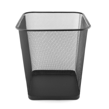 Corbeille à Papier Métallique Carre Moyenne Format - Noir