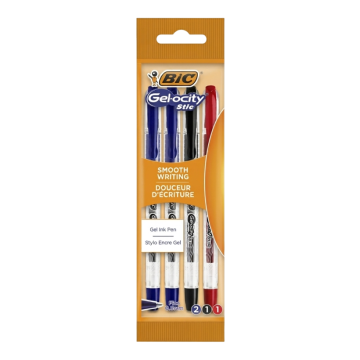 Pochette 4 stylos BIC GEL-OCITY
