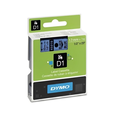 Ruban D1 DYMO 12mm x 7m Noir / Bleu